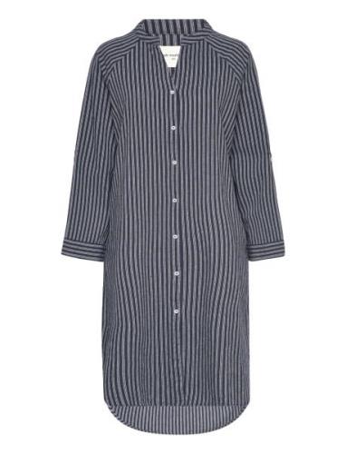 Remain Shirtdress Stripe Hw Knælang Kjole Navy Moshi Moshi Mind