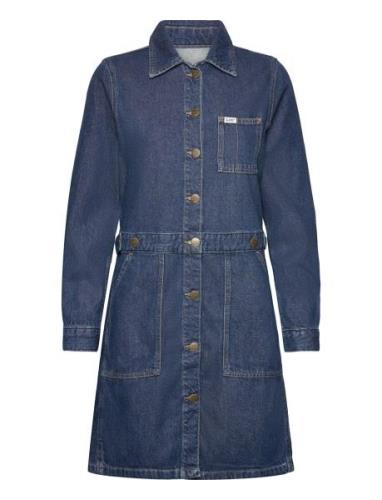 Workwear Dress Knælang Kjole Blue Lee Jeans