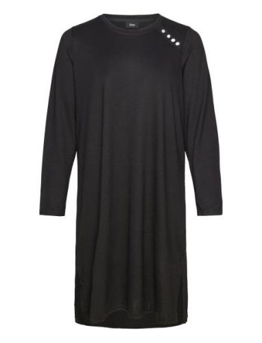 Vlucca, L/S, Abk Dress Knælang Kjole Black Zizzi