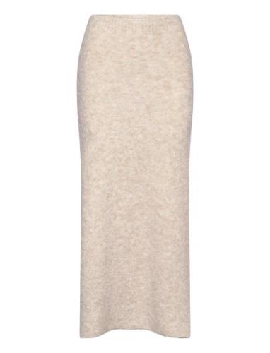 Filine Knit Skirt Lang Nederdel Beige NORR