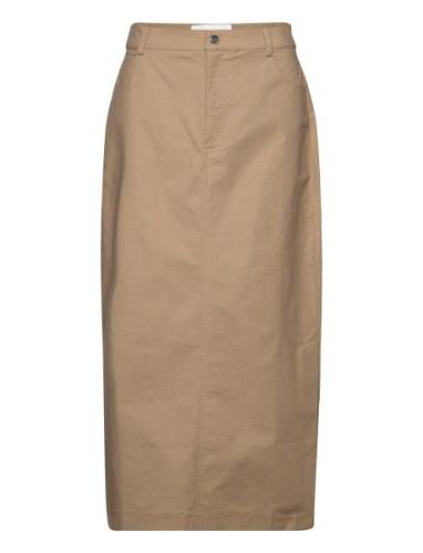 Thears Skirt Lang Nederdel Beige Résumé