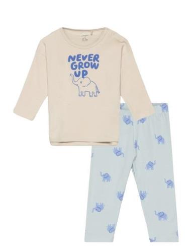 Set Top Leggings Elephant Pyjamassæt Multi/patterned Lindex