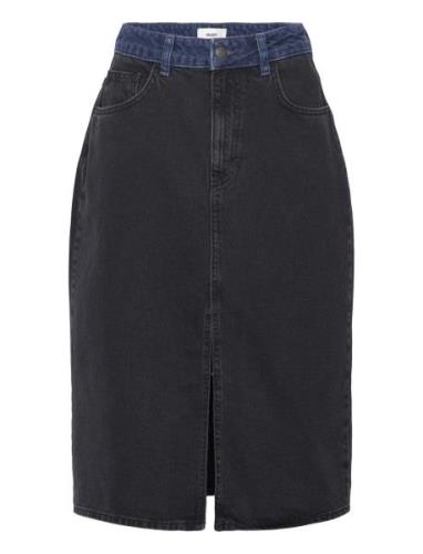 Objbeate Hw Denim Skirt E Aw Fair 23 Knælang Nederdel Black Object