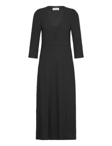 Havanall Midi Dress Ss Knælang Kjole Black Lollys Laundry