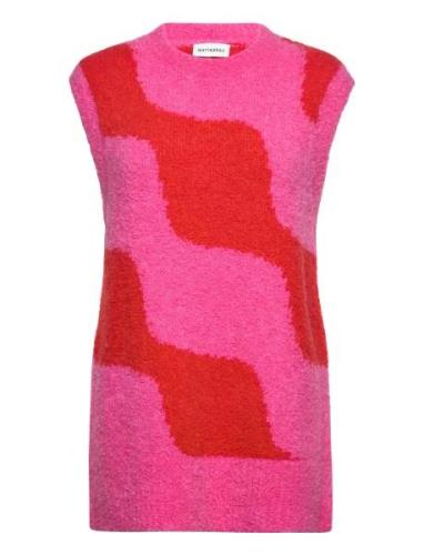 Elementti Taifuuni Vests Knitted Vests Pink Marimekko