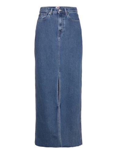 Claire Hgh Maxi Skirt Cg4139 Lang Nederdel Blue Tommy Jeans