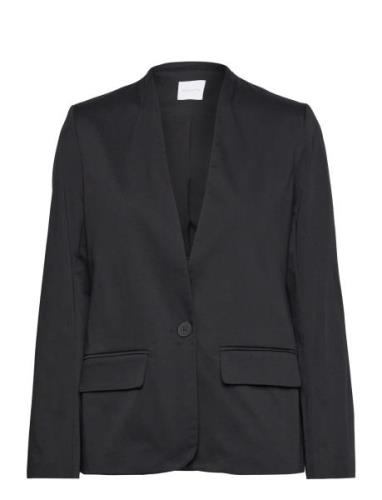 Capri Blazer Without Collar Blazers Single Breasted Blazers Black Tama...