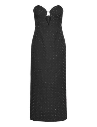 Eleni Stud Midi Dress Knælang Kjole Black Bardot