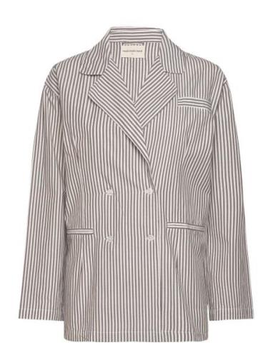 Viva Shirt Stripe Blazers Double Breasted Blazers Brown Moshi Moshi Mi...