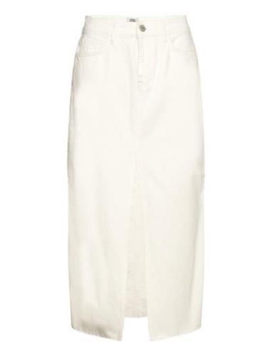 Gemma Rigid Denim Skirt Knælang Nederdel White Twist & Tango