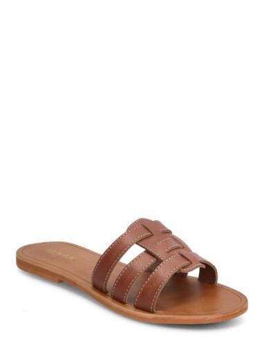 498-Wing Cuir Shoes Mules & Slip-ins Flat Mules Brown Jonak Paris