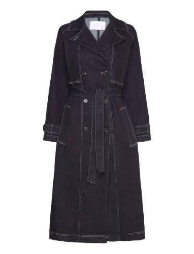 Lr-Freja Trenchcoat Frakke Navy Levete Room