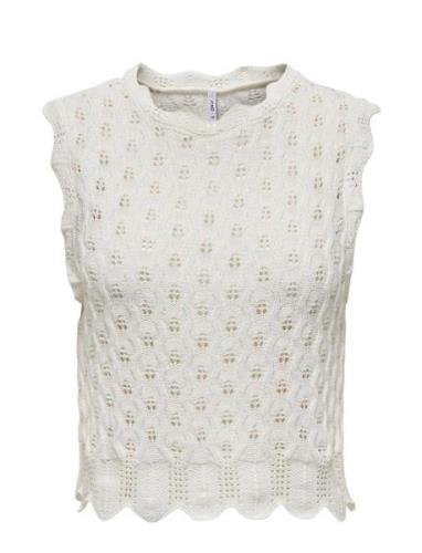 Onlluna Life Sl O-Neck Tank Noos Knt Vests Knitted Vests White ONLY