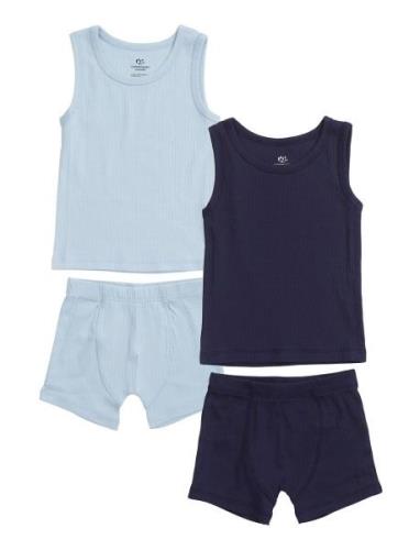 Rib Jersey 2Pack Tank-Top & Boxershorts Undertøjssæt Blue Copenhagen C...