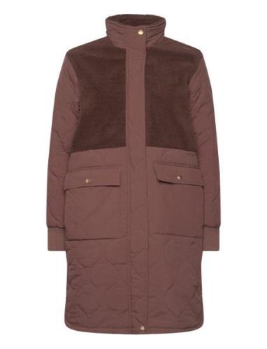 Hollie W Long Quilted Jacket Quiltet Jakke Brown Weather Report