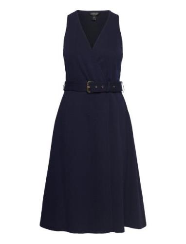 Knit Jcqrd Hrngbne-Dress Knælang Kjole Navy Lauren Ralph Lauren