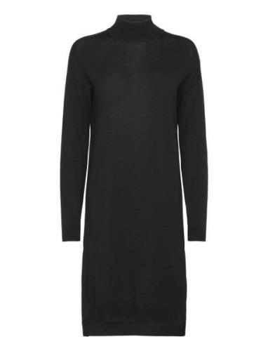 Merino Wool Dress Knælang Kjole Black Rosemunde