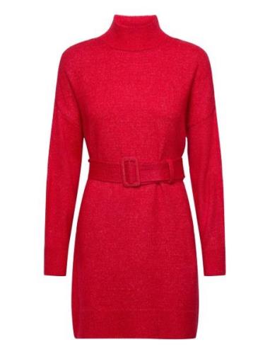 Onlbella Ls Belt Dress Ex Knt Knælang Kjole Red ONLY