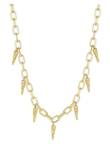 Spike Chain Necklace Gold Accessories Jewellery Necklaces Chain Neckla...