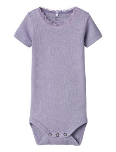 Nbfkab Ss Body Noos Bodysuits Short-sleeved Purple Name It