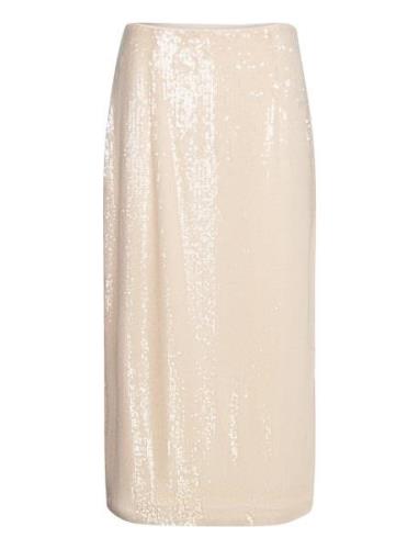 Sequina Skirt Lang Nederdel Cream NORR