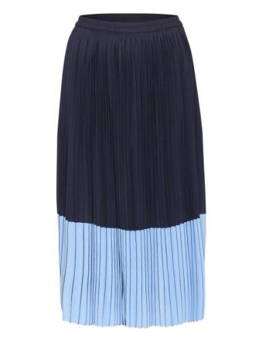 Crfrida Skirt Knælang Nederdel Blue Cream