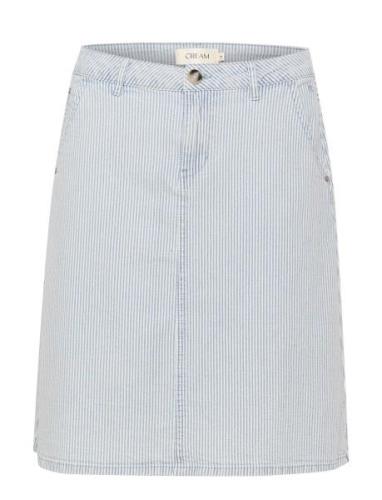 Crbethany Milkboy Skirt Knælang Nederdel Blue Cream