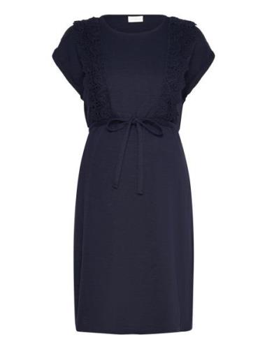 Mlalisa Mary Cap Jrs Abk Dress 2F A. Knælang Kjole Navy Mamalicious