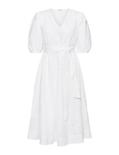 Dresses Light Woven Knælang Kjole White Esprit Casual