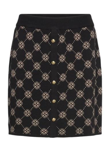 Skirt Meja Knitted Kort Nederdel Black Lindex