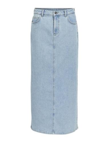 Objellen Mw Long Denim Skirt Noos Lang Nederdel Blue Object