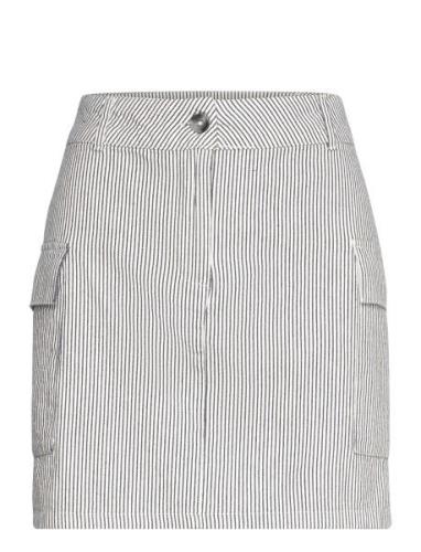 Striped Skirt Kort Nederdel White Gina Tricot