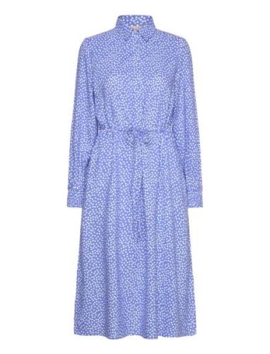 B. Copenhagen Dress-Light Woven Knælang Kjole Blue Brandtex