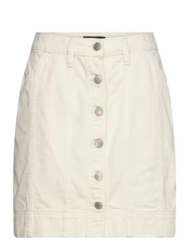 Denim Pencil Miniskirt Kort Nederdel Cream Lauren Ralph Lauren