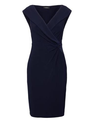 Jersey Off-The-Shoulder Cocktail Dress Kort Kjole Navy Lauren Ralph La...