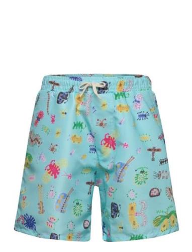 Funny Insects All Over Swim Bermuda Shorts Badeshorts Blue Bobo Choses