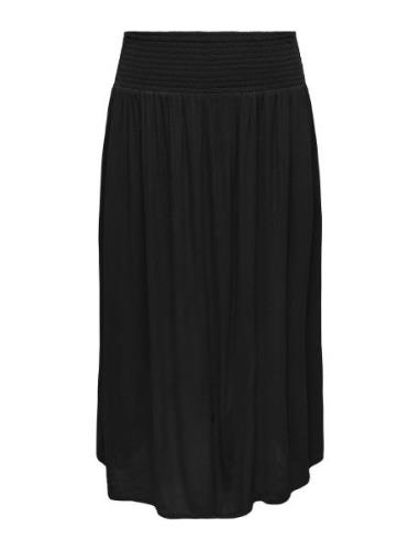 Cartilda Life Long Smock Skirt Aop Knælang Nederdel Black ONLY Carmako...