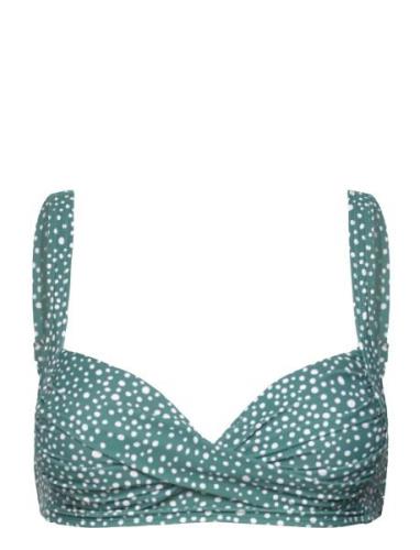 Ditsy Dots Medea Top Swimwear Bikinis Bikini Tops Wired Bikinitops Gre...