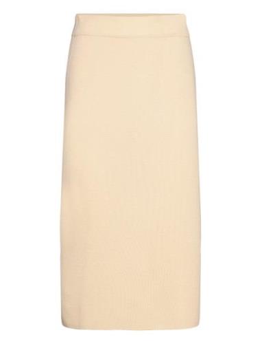 Macy Long Skirt Knælang Nederdel Cream Balmuir