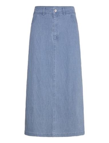 Alfiers Skirt Lang Nederdel Blue Résumé