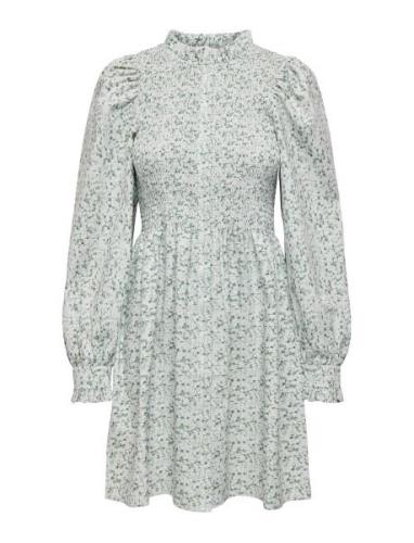 Onlpi Aspen L/S Smock Dress Wvn Cs Knælang Kjole Green ONLY