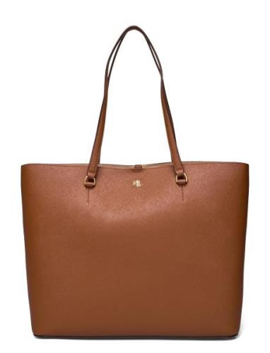 Crosshatch Leather Large Karly Tote Shopper Taske Brown Lauren Ralph L...