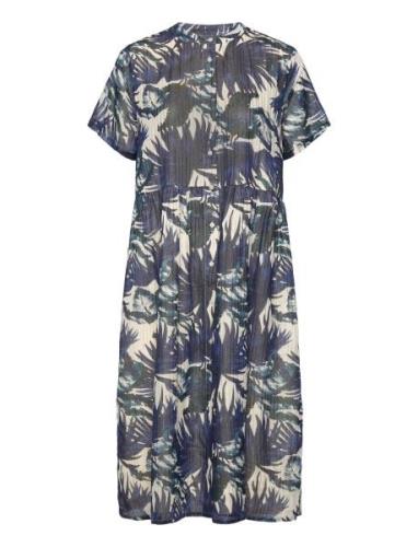 Aliyall Midi Dress Ss Knælang Kjole Blue Lollys Laundry