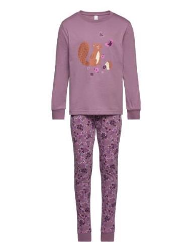 Pajama Aop Unicorn Animal Ao Pyjamassæt Purple Lindex