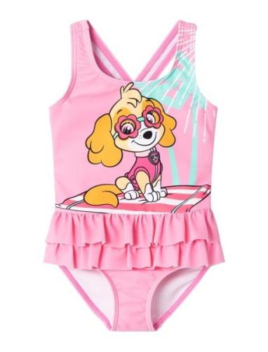 Nmfmusa Pawpatrol Swimsuit Cplg Badedragt Badetøj Pink Name It