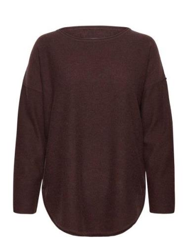 Iliviasapw Pu Tops Knitwear Jumpers Burgundy Part Two