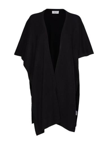 Open Poncho Tops Knitwear Cardigans Black Davida Cashmere