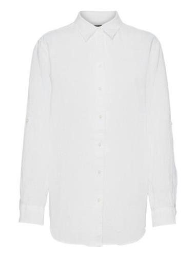 Linen Shirt Tops Shirts Long-sleeved White Lauren Ralph Lauren