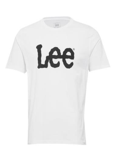 Wobbly Logo Tee Tops T-Kortærmet Skjorte White Lee Jeans