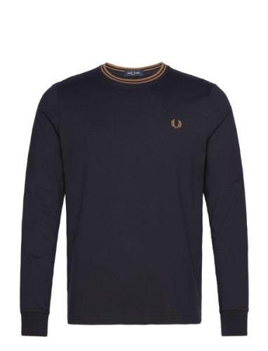 Twin Tipped T-Shirt Tops T-Langærmet Skjorte Navy Fred Perry